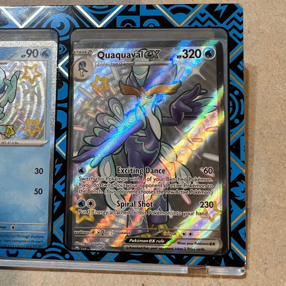 Pokemon Paldean Fates Shiny Quaxly Quaxwell Quaquaval ex Promo Set Blue SVP